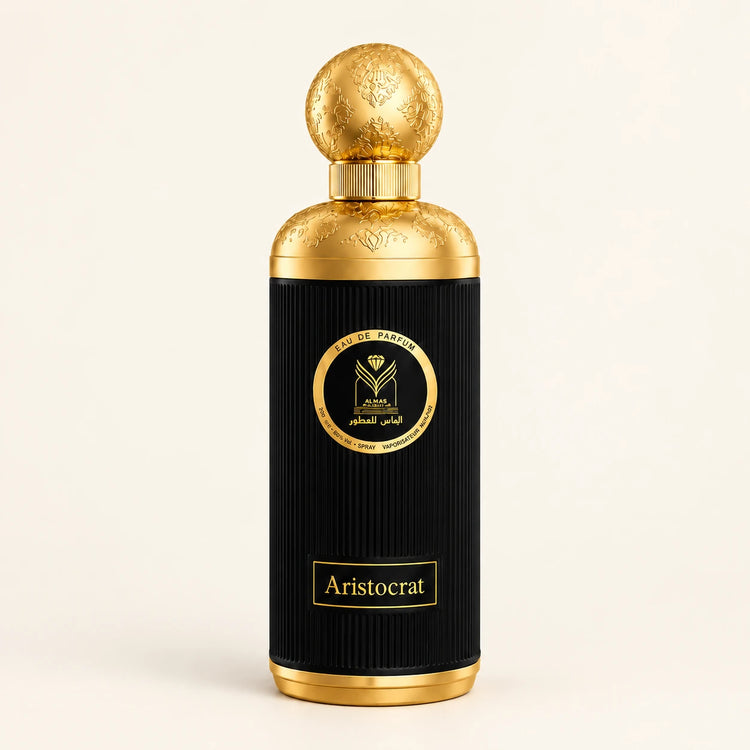 ALMAS Aristocrat Eau de Parfum 200ml on a plain ivory studio background