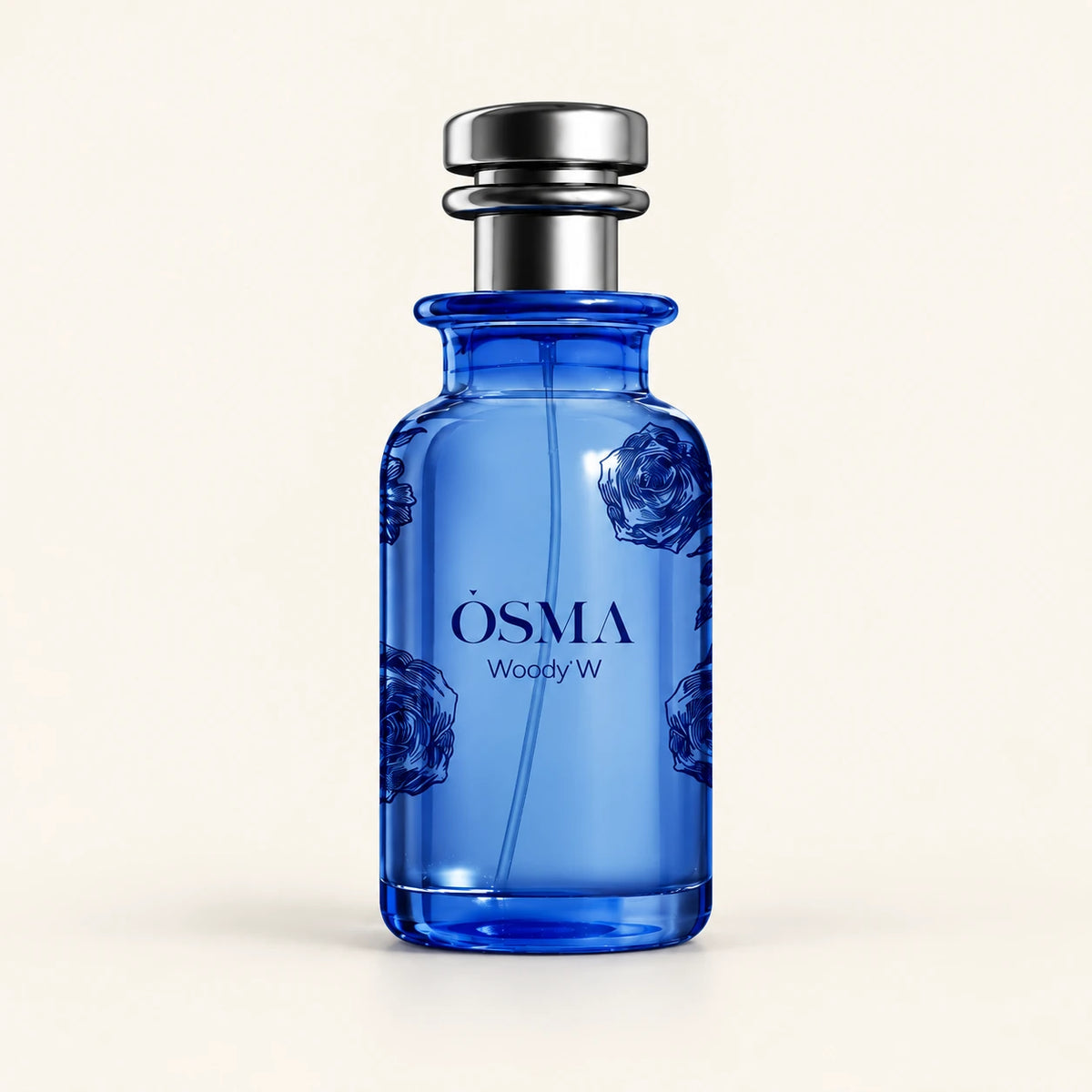 OSMA Woody W Eau de Parfum 75ml on a plain ivory studio background