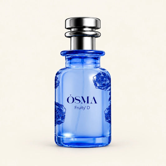 OSMA Fruity D Eau de Parfum 75ml on a plain ivory studio background