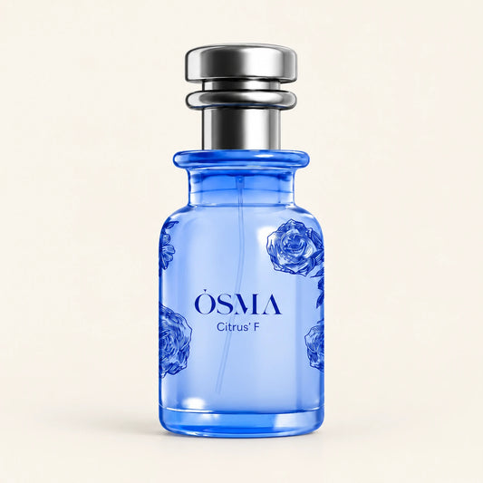 OSMA Citrus F Eau de Parfum 75ml on a plain ivory studio background
