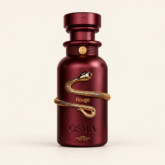 OSMA Rouge Eau de Parfum 100ml on a plain ivory studio background