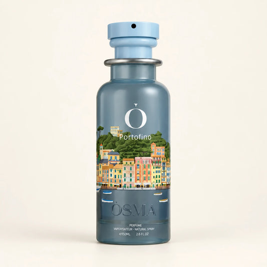 OSMA Portofino Eau de Parfum 150ml on a plain ivory studio background