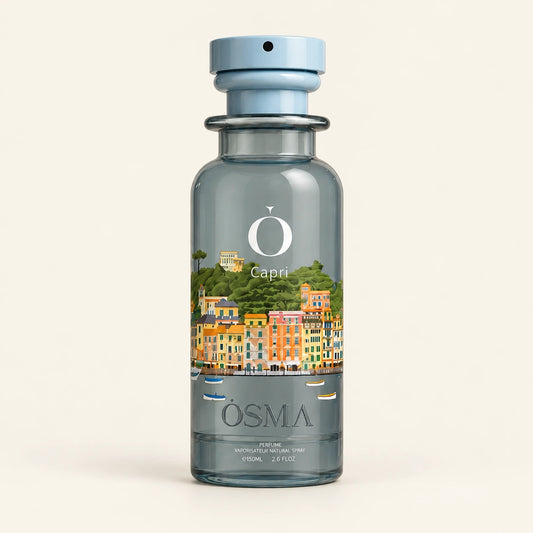 OSMA Capri Eau de Parfum 150ml on a plain ivory studio background