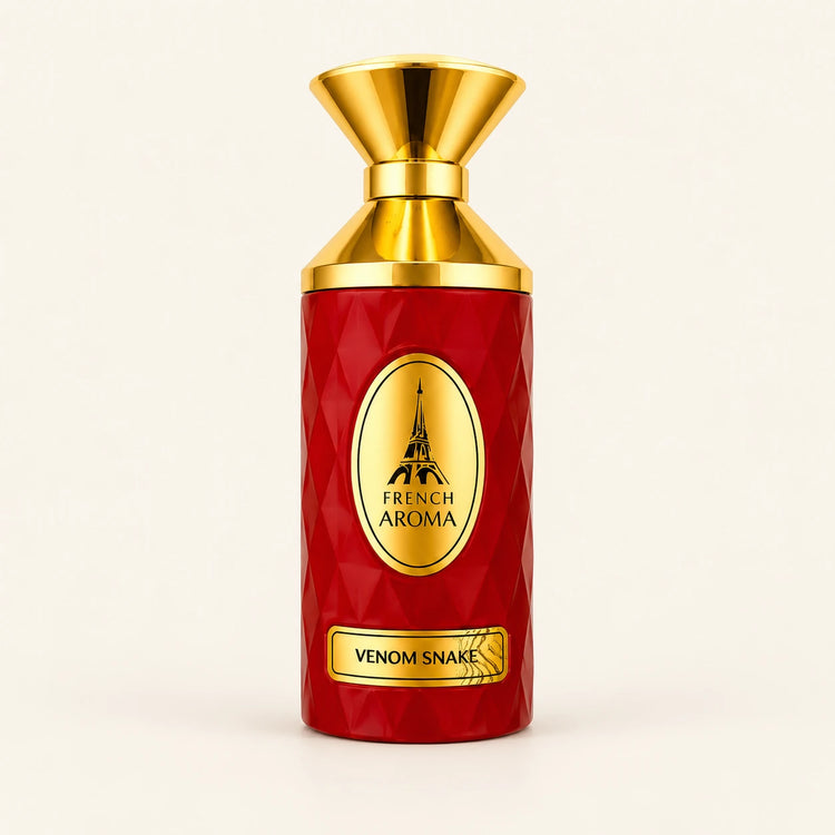 French Aroma Venom Snake Extrait de Parfum 100ml on a plain ivory studio background