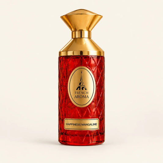 French Aroma Happiness Magaline Extrait de Parfum 100ml on a plain ivory studio background