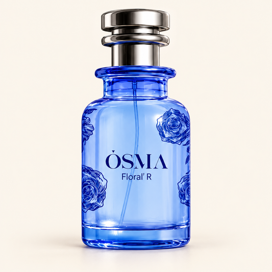 OSMA Floral R Eau de Parfum 75ml on a consistent ivory studio background
