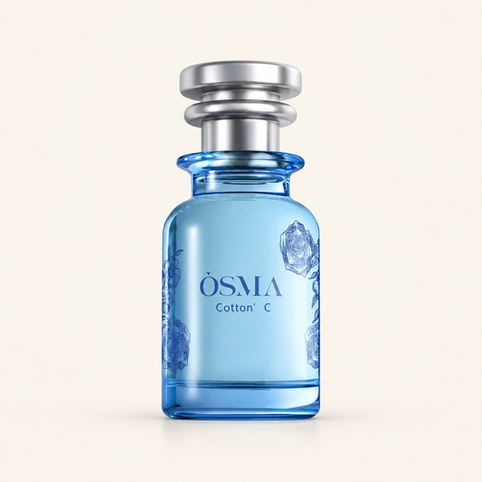 OSMA Cotton C Eau de Parfum 75ml on a consistent ivory studio background