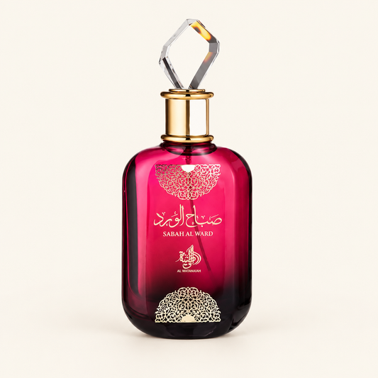 Al Wataniah Sabah Al Ward Eau de Parfum 100ml on a consistent ivory studio background